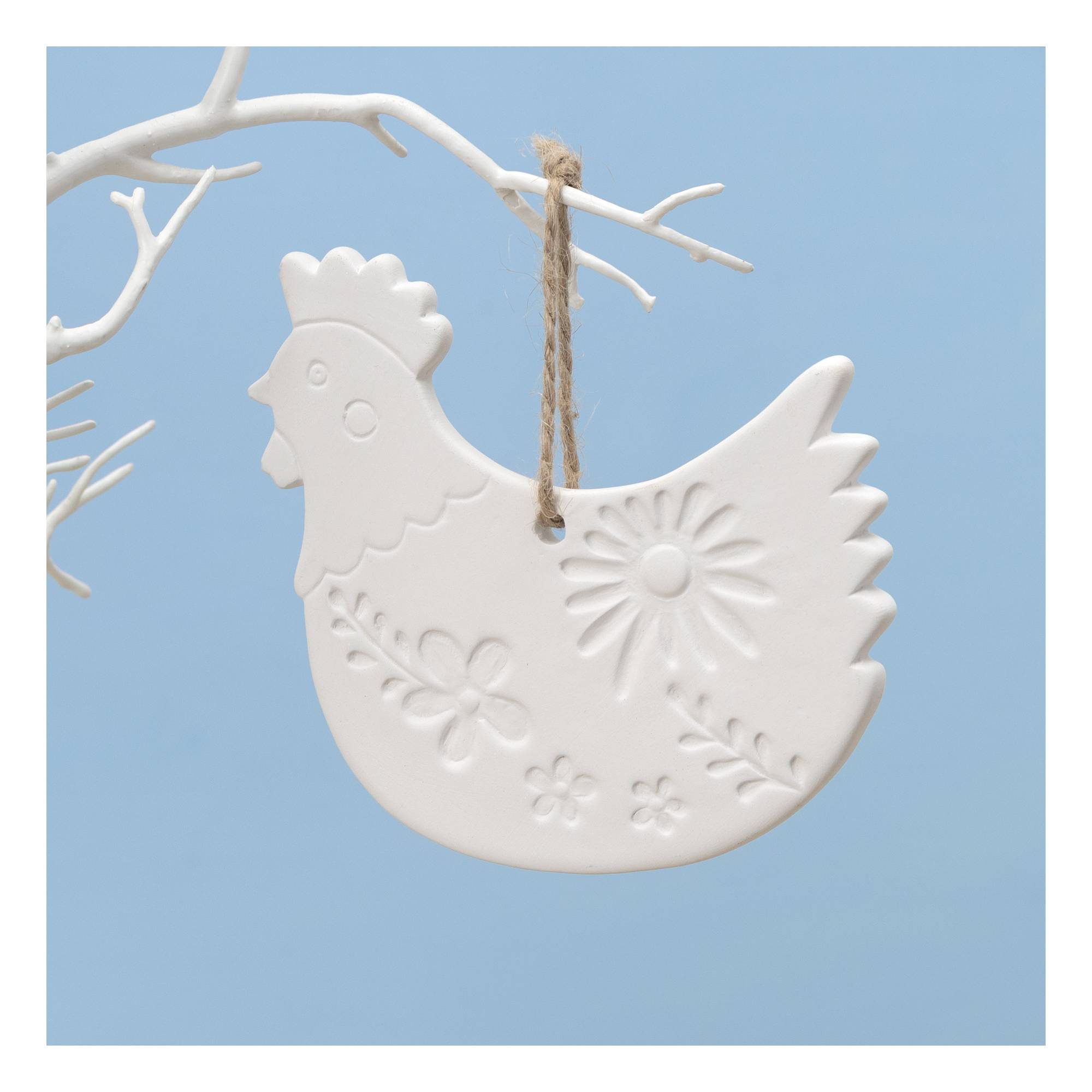 Hanging Ceramic Chicken Decoration 12.5cm