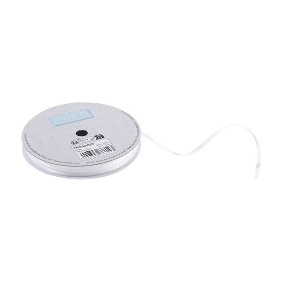 Trimits White Double-Faced Satin Ribbon by the Metre 3mm