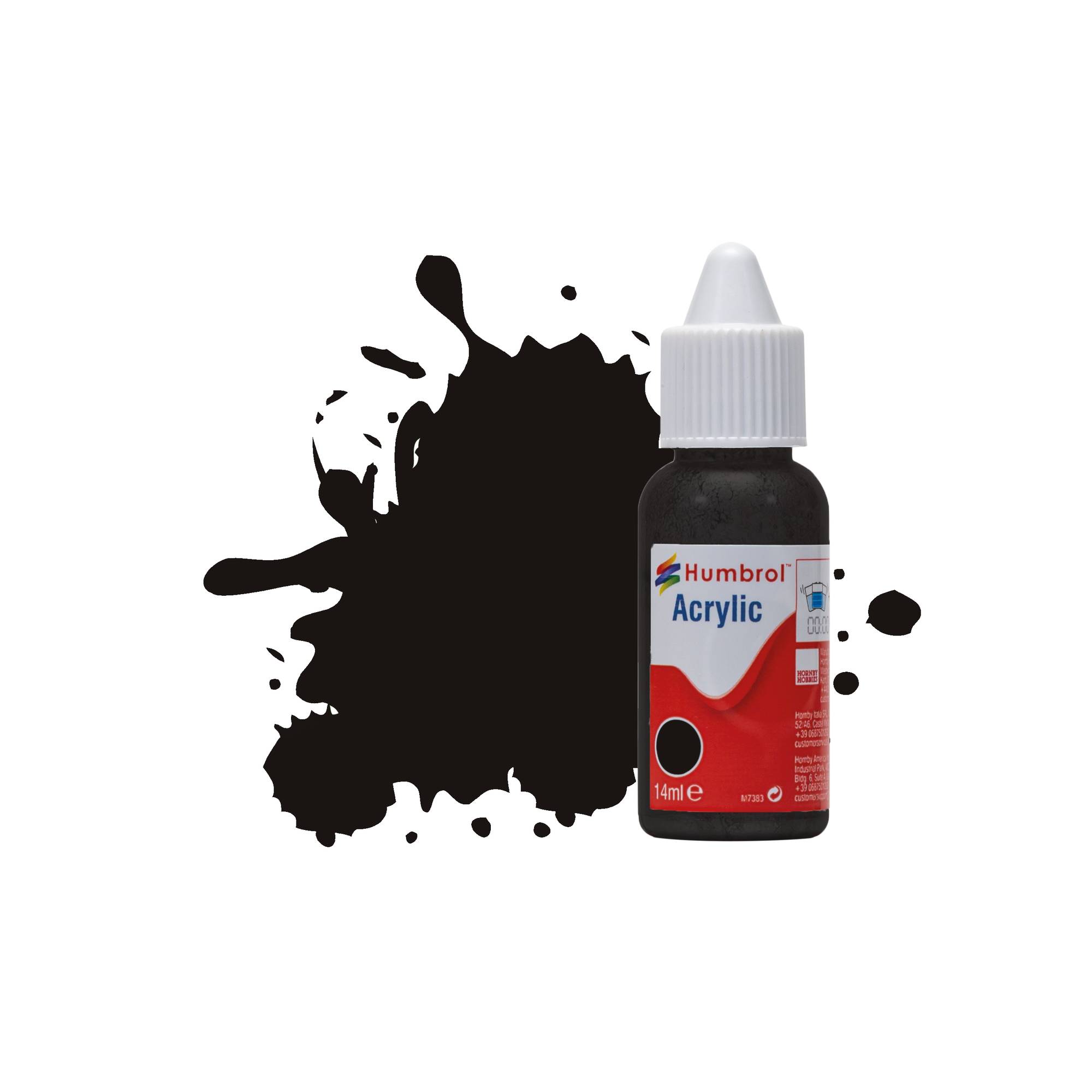 Humbrol 201 Black Metallic Acrylic Paint Dropper 14ml