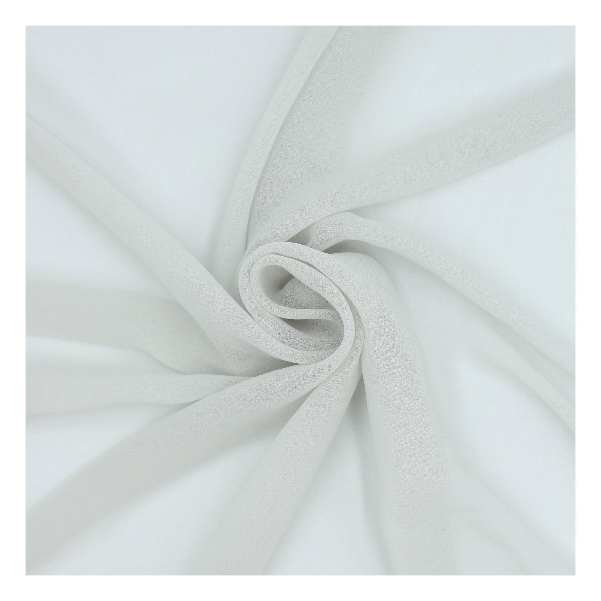 Silver Crepe Georgette Fabric by the Metre