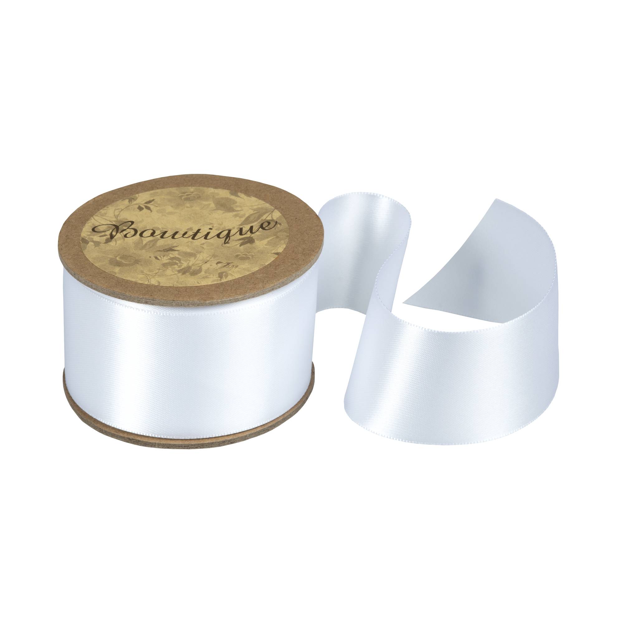 White Double-Faced Satin Ribbon 36mm x 5m