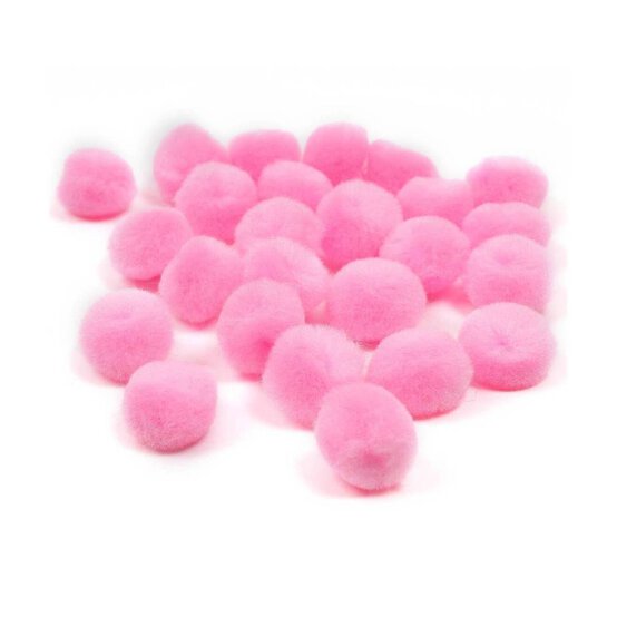 Pink Pom Poms 2cm 25 Pack