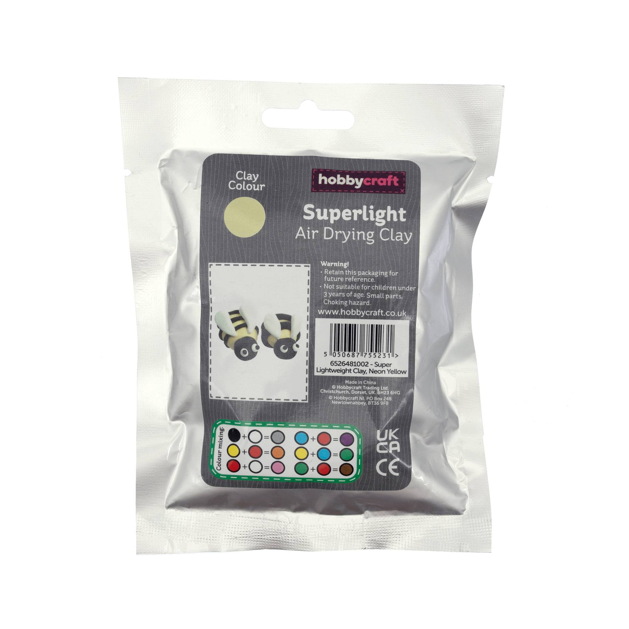 Neon Yellow Superlight Air Drying Clay 30g