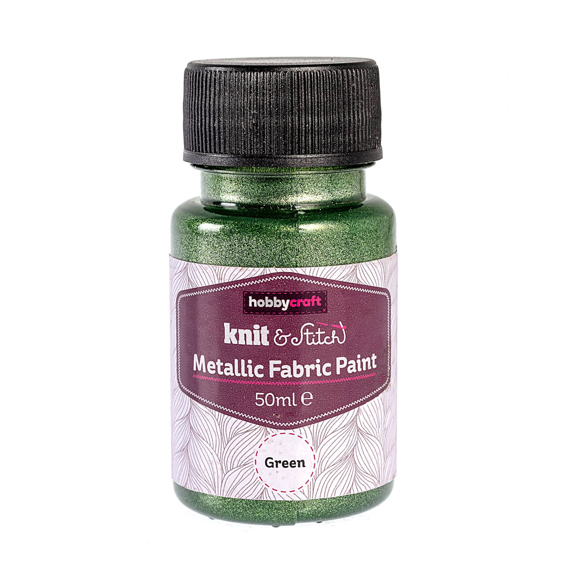 Green Metallic Fabric Paint 50ml