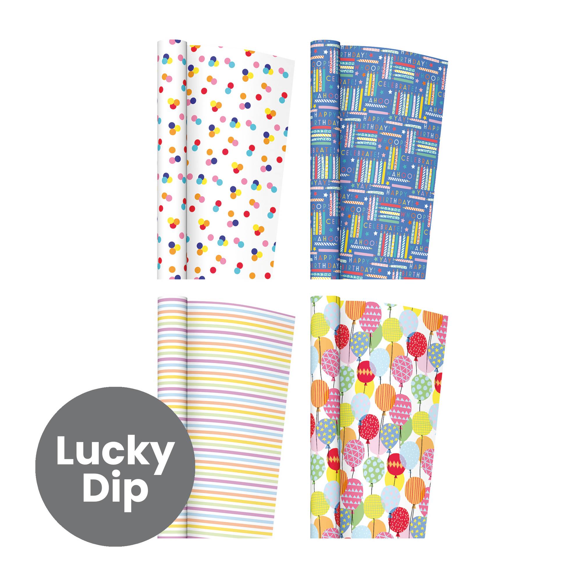 Assorted Happy Birthday Wrapping Paper 69cm x 3m