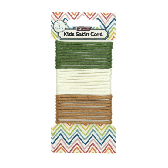 Natural Satin Cord 1m 3 Pack