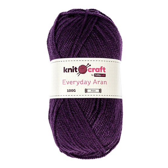 Knitcraft Purple Everyday Aran Yarn 100g