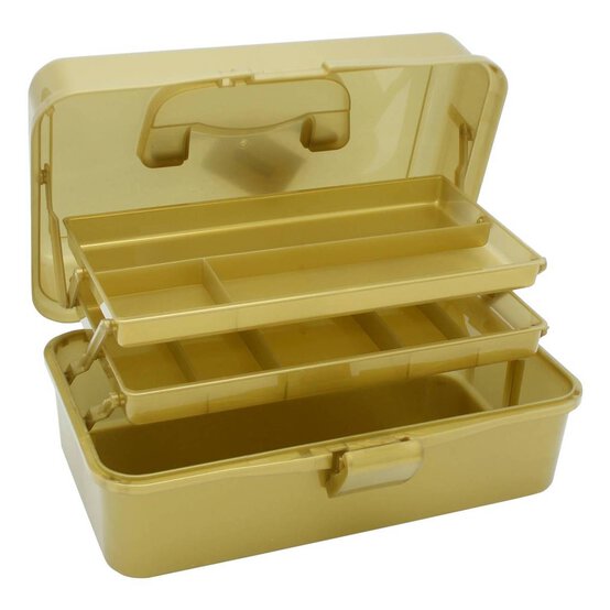 Gold Metallic Caddy 33cm x 20cm x 15cm