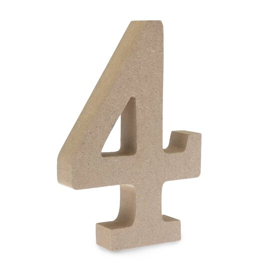 MDF Wooden Number 4 13cm