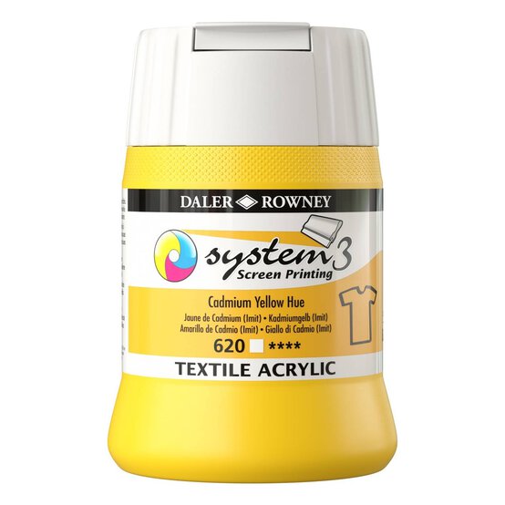 Daler-Rowney System3 Cadmium Yellow Hue Textile Acrylic Ink 250ml
