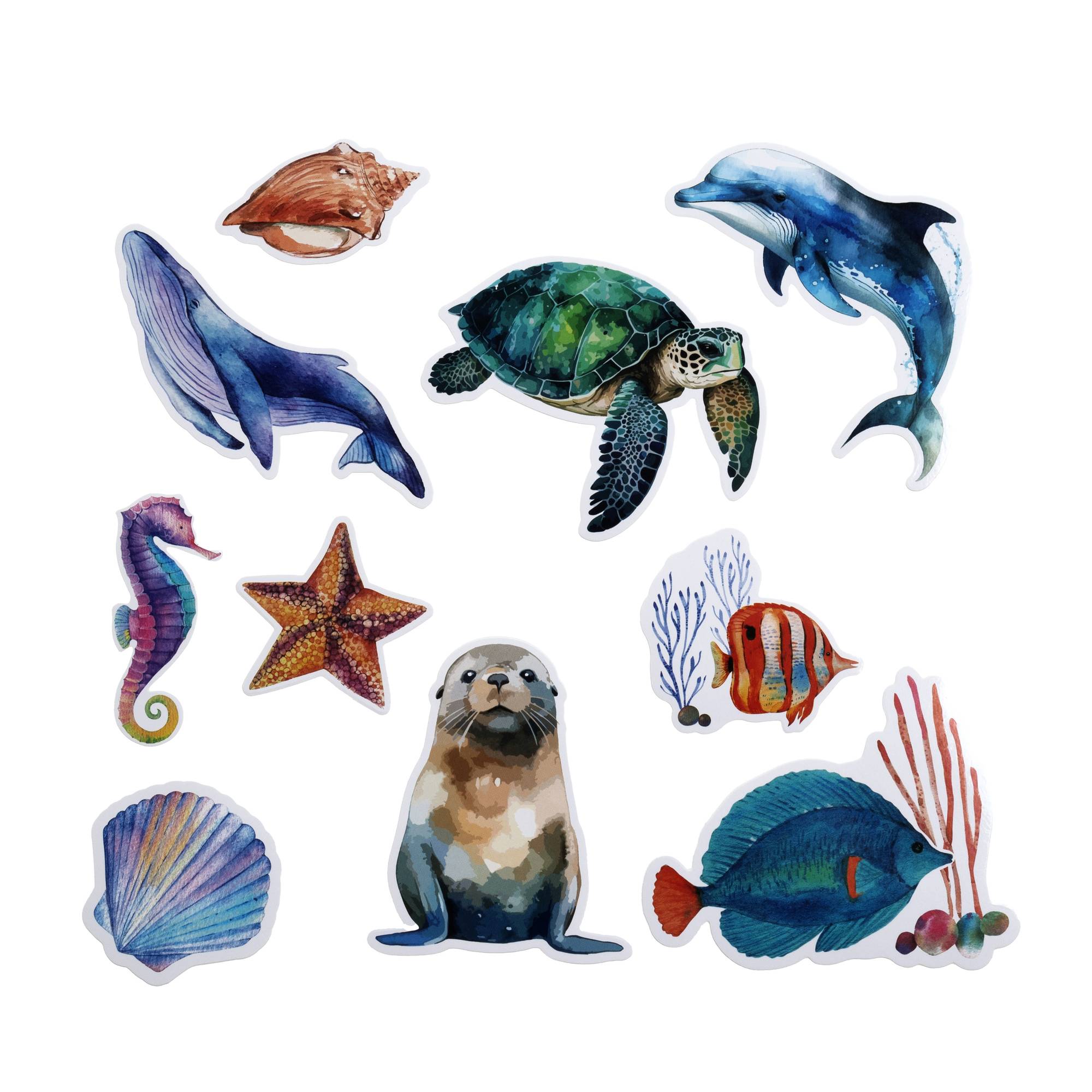 Under the Sea Vinyl Sticker Toppers 10 Pieces