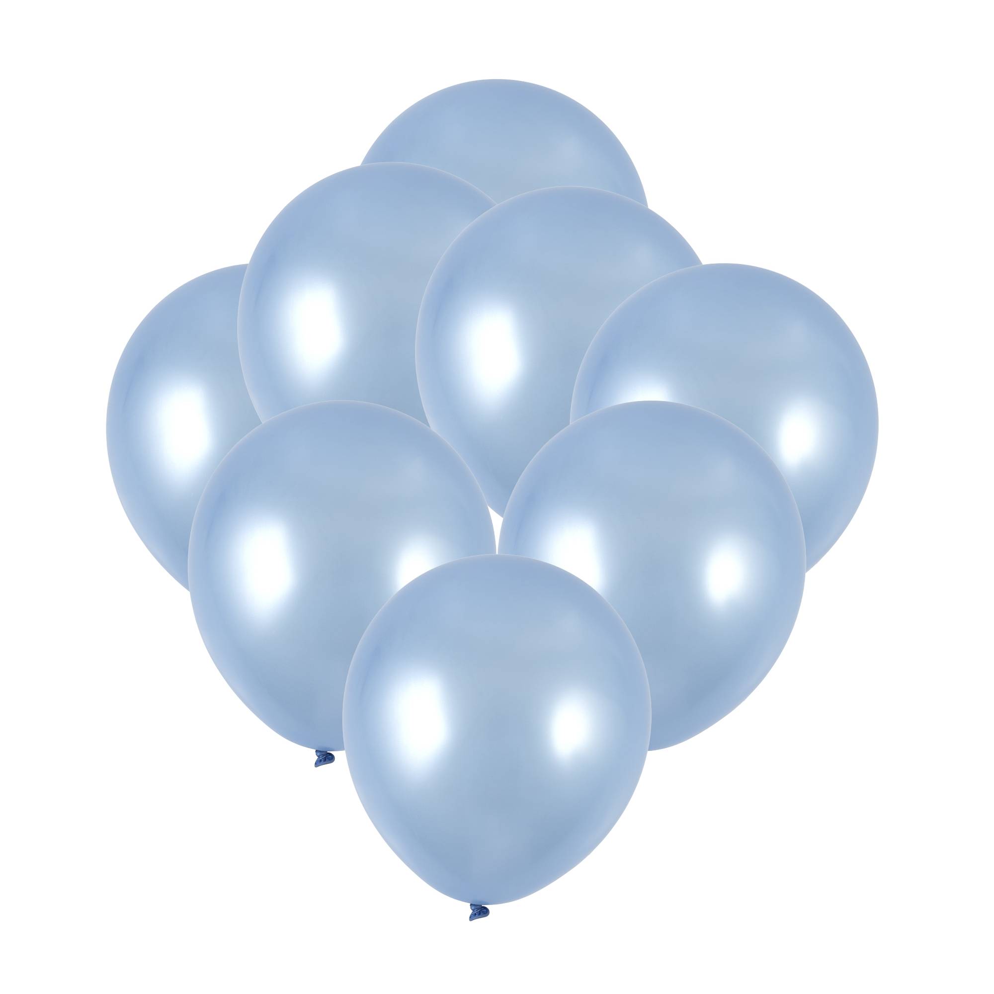 Blue Pearlised Latex Balloons 8 Pack