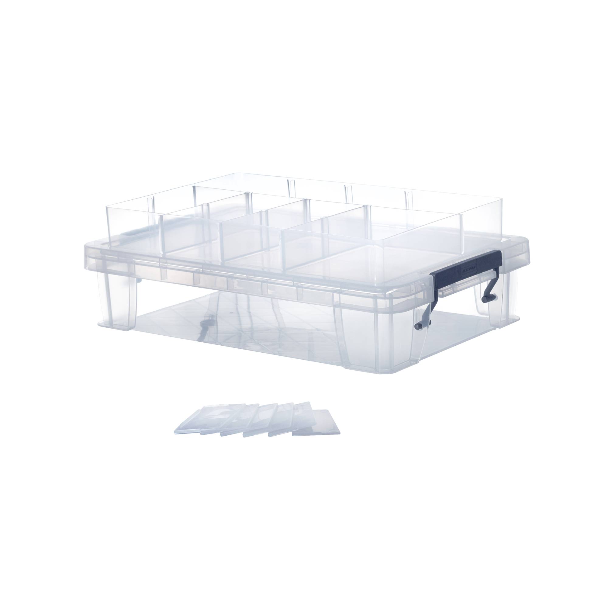Whitefurze Allstore 5.5 Litre Clear Storage Box and Tray
