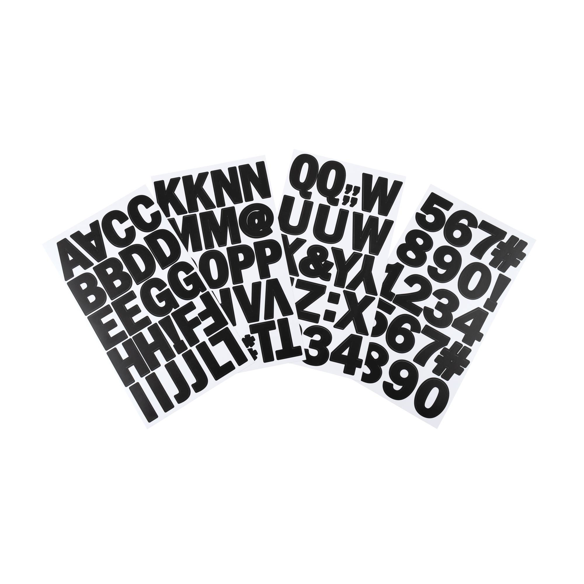 Black Vinyl Letter Stickers 86 Pack
