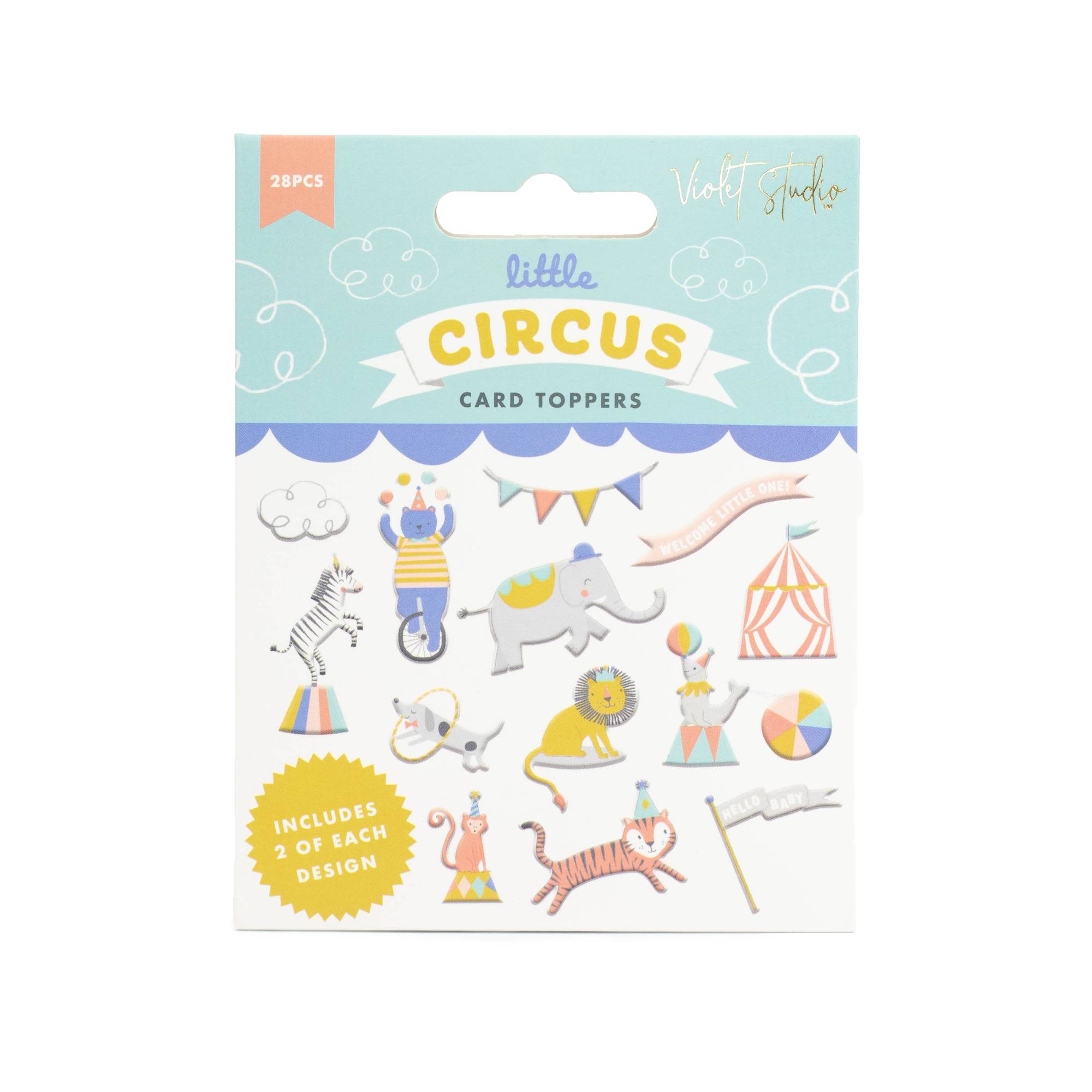 Violet Studio Little Circus Card Toppers 28 Pieces
