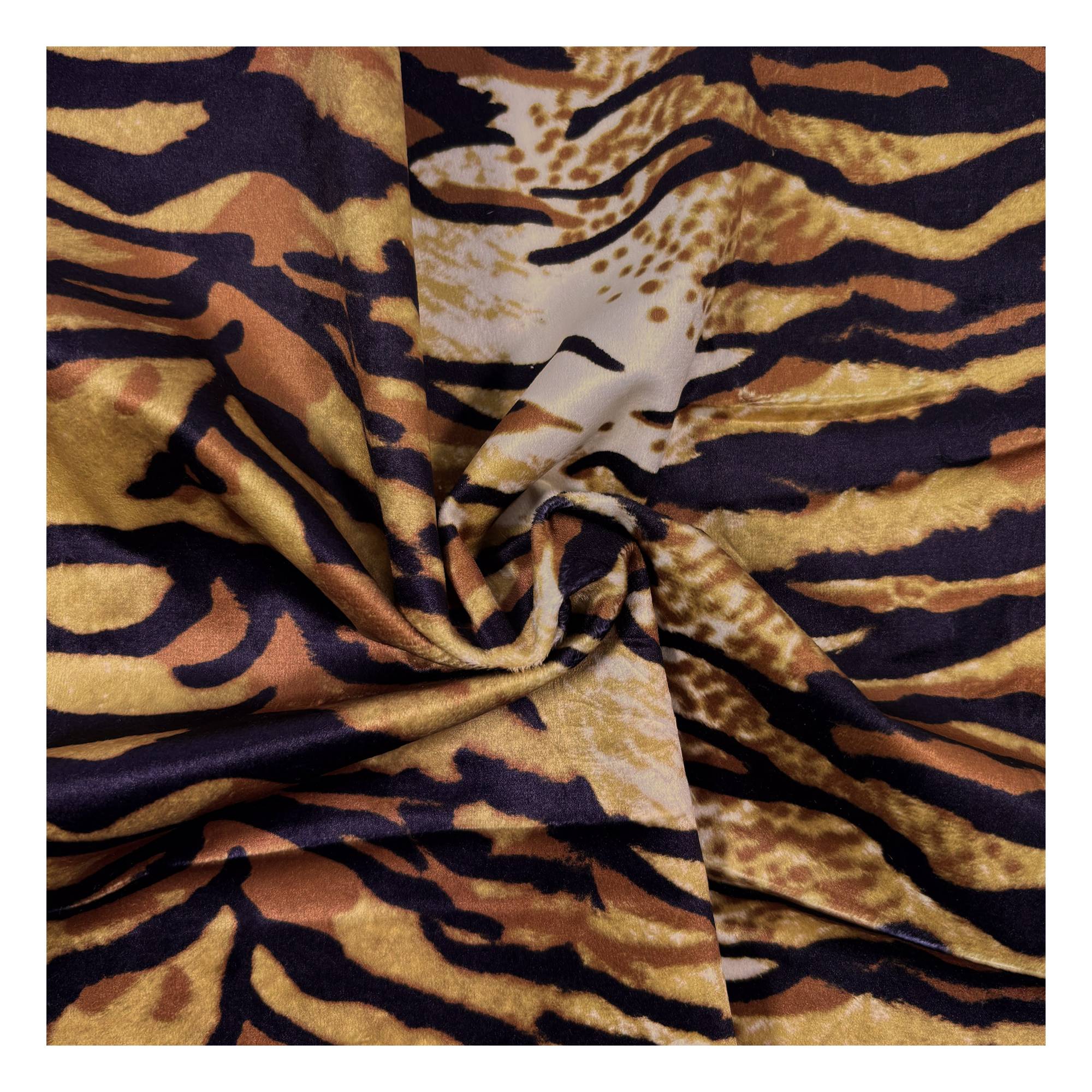 Tiger Animal Velour Fabric by the Metre