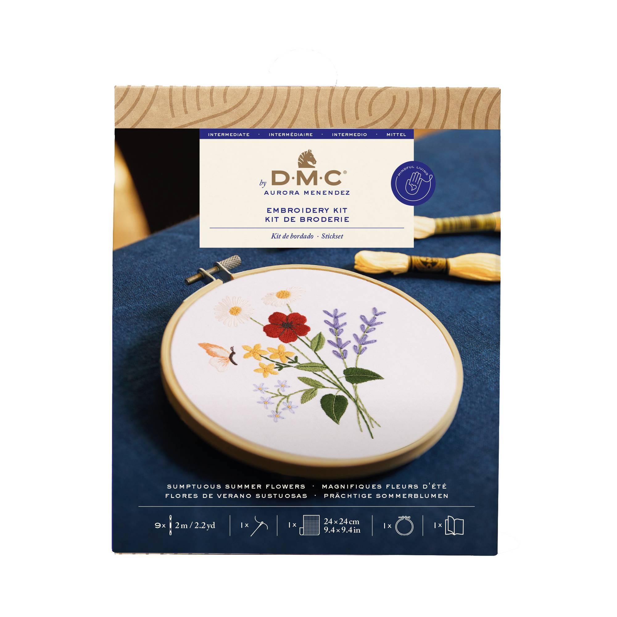 DMC Sumptuous Summer Flowers Embroidery Kit