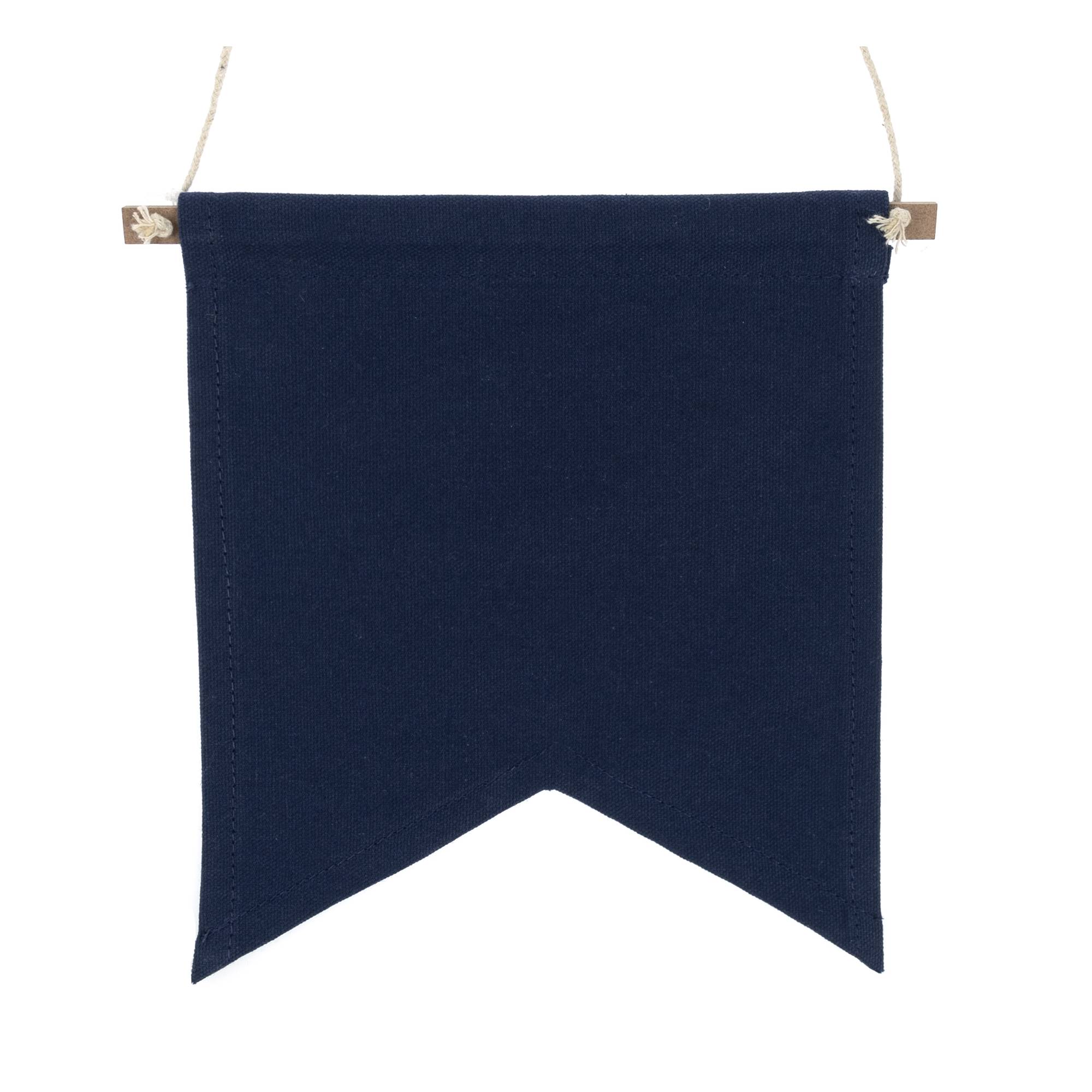 Navy Dove Tail Canvas Banner 19cm x 22cm