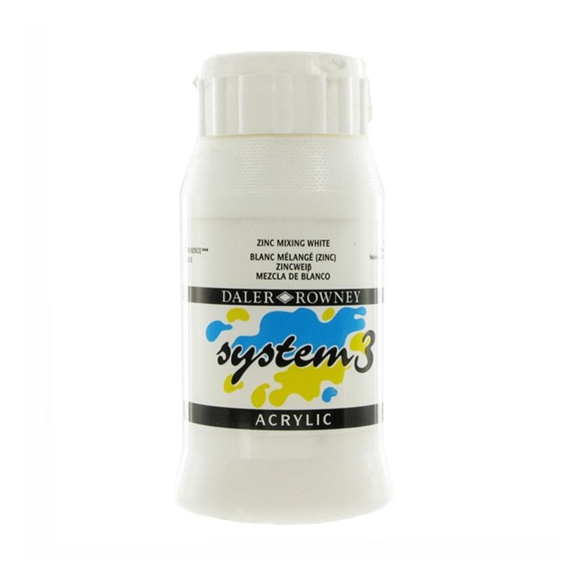 Daler-Rowney System 3 Zinc Mixing White Acrylic Paint 500ml