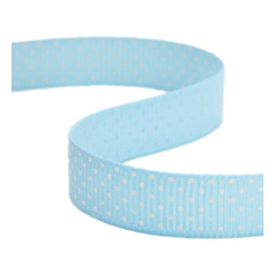 Blue Polka Dot Grosgrain Ribbon 10mm x 5m
