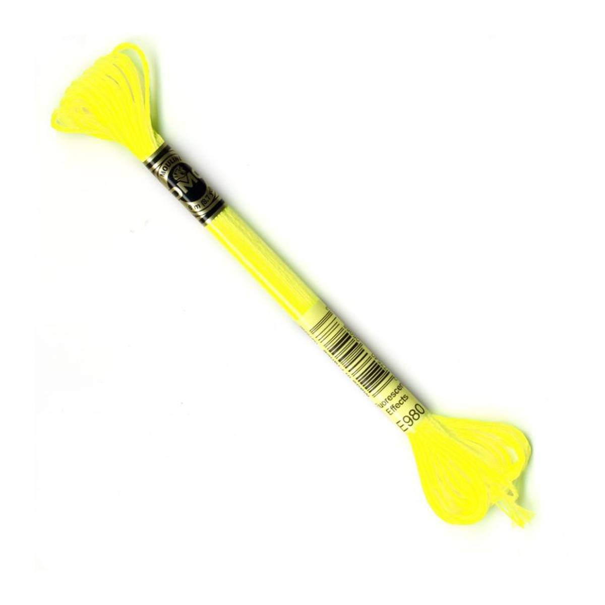 DMC Mouline Neon Yellow Light Effects Embroidery Thread 8m (E980)