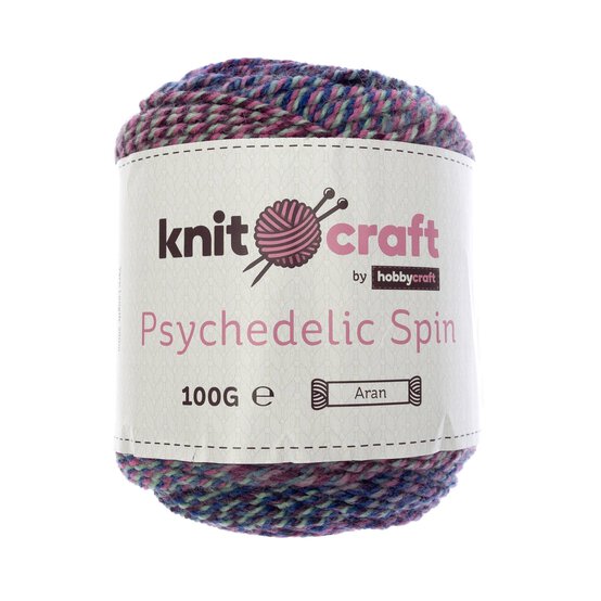 Knitcraft Pink and Blue Psychedelic Spin 100g
