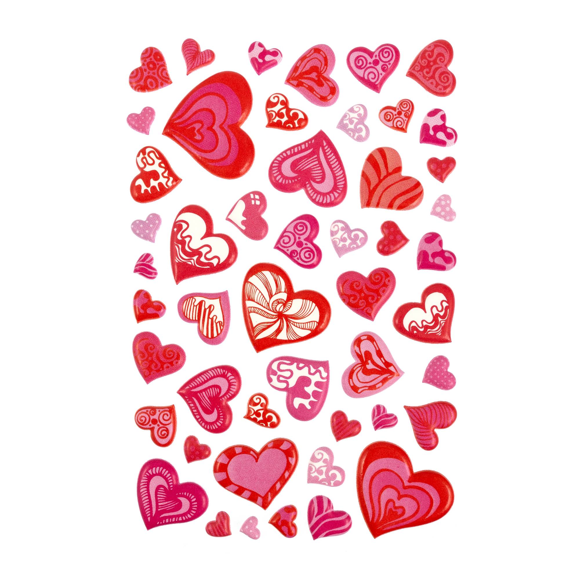 Pink Heart Puffy Stickers