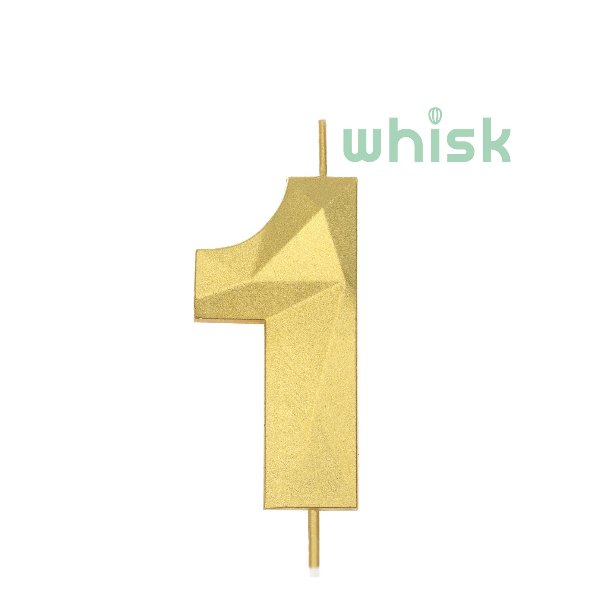 Whisk Gold Faceted Number 1 Candle