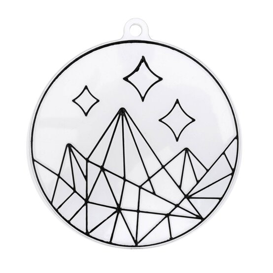 Mountains and Stars Plastic Suncatcher