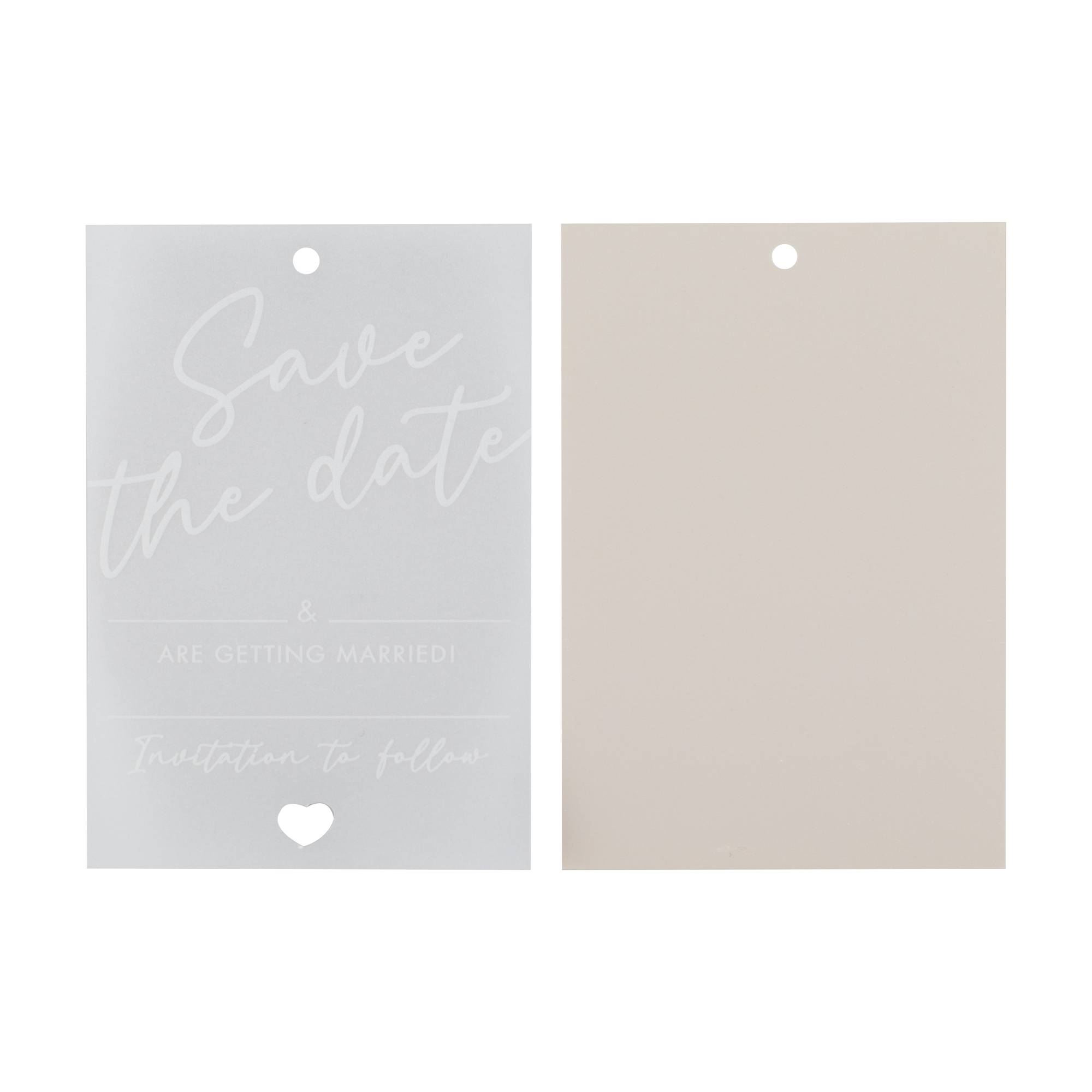 White Vellum Save the Date Tags 20 Pack