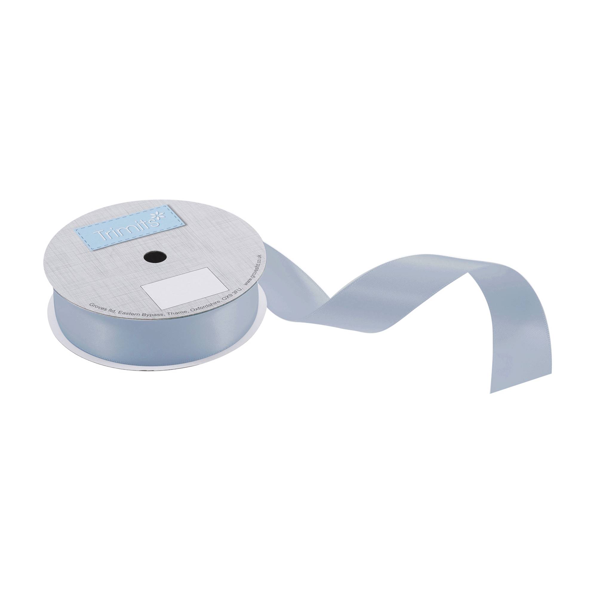Trimits French Blue Double-Faced Satin Ribbon by the Metre 25mm