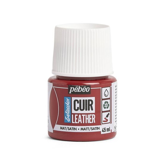 Pebeo Setacolor Deep Red Leather Paint 45ml