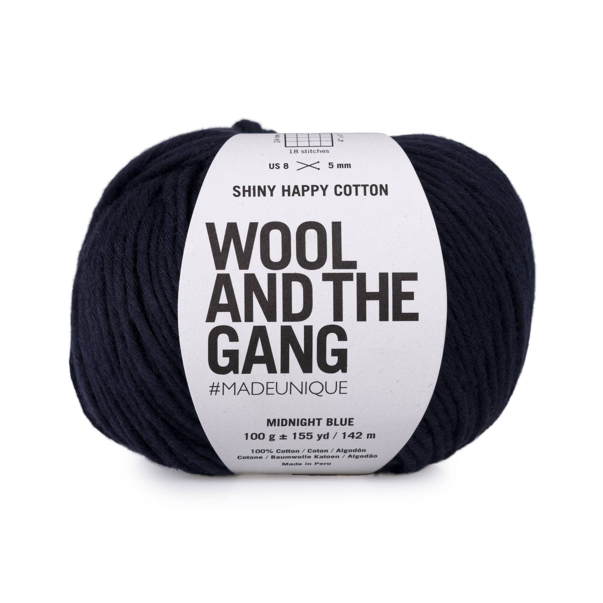 Wool and the Gang Midnight Blue Shiny Happy Cotton 100g