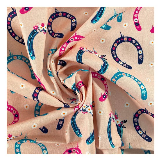 Lucky Horseshoe Cotton Fabric by the Metre