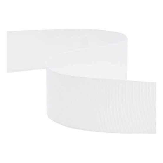 White Grosgrain Ribbon 38mm x 5m