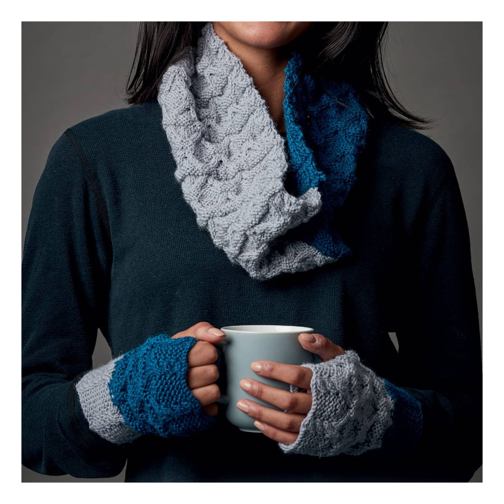 Knitcraft Honeycomb Snood and Wrist Warmers Digital Pattern 0209