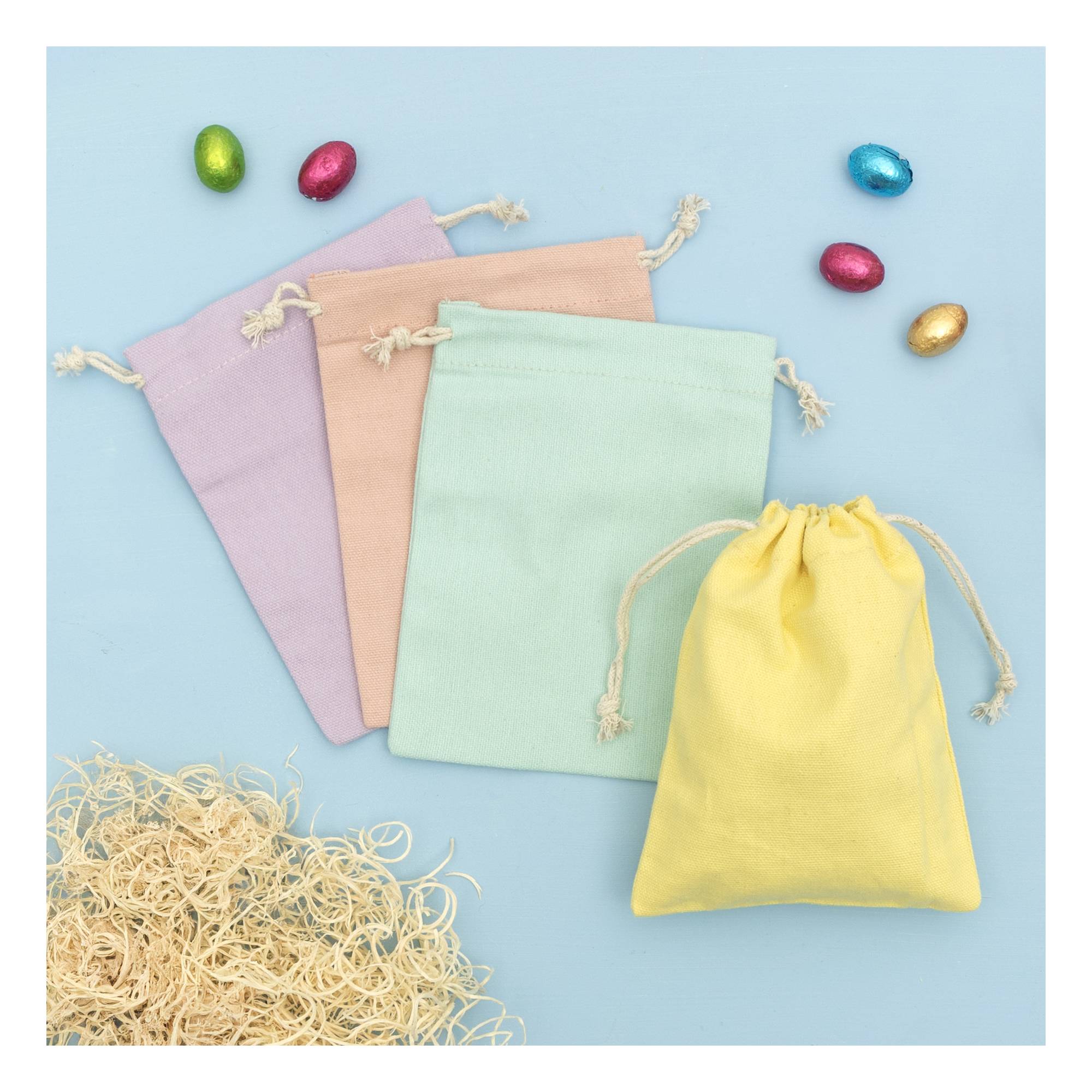Pastel Canvas Pouches 4 Pack