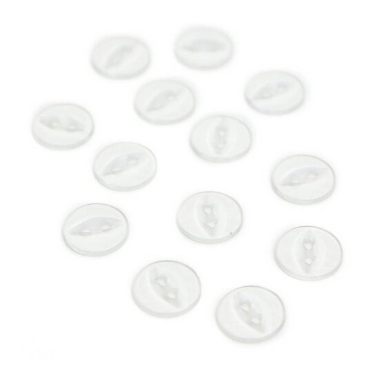 Hemline Clear Basic Fish Eye Button 13 Pack