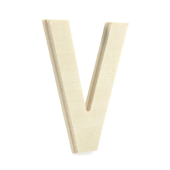 Small Wooden Letter V 6.5cm