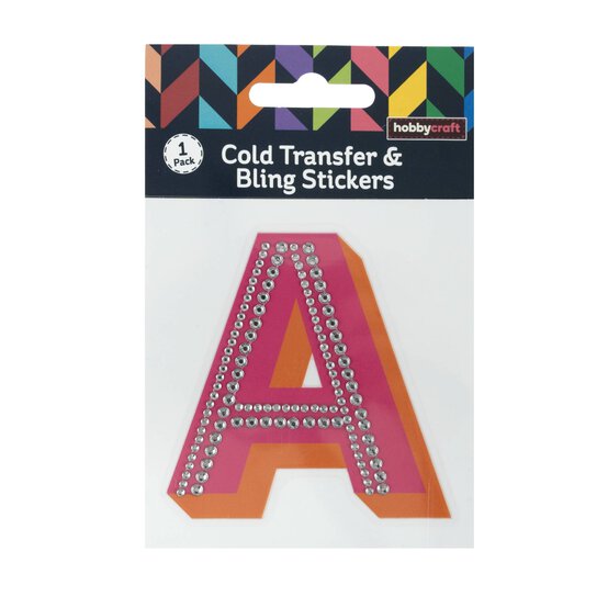 Cold Transfer and Bling Letter A Sticker Set