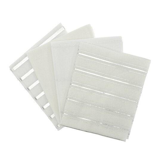 Silver Metallic Stripe Cotton Fat Quarters 4 Pack