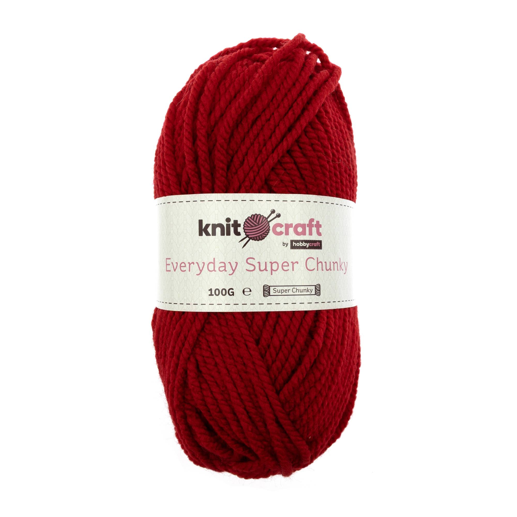 Knitcraft Red Everyday Super Chunky Yarn 100g
