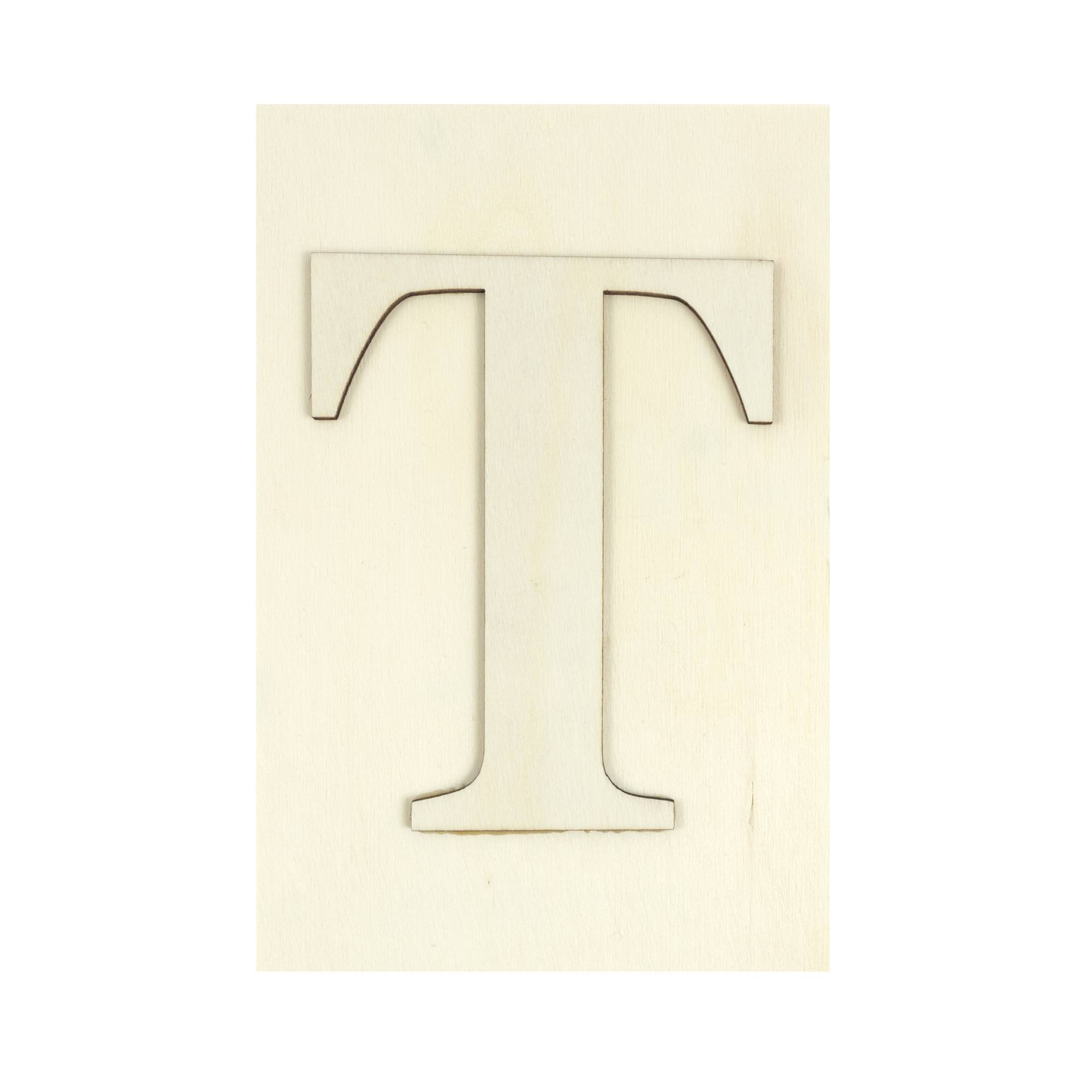 Wooden Letter T Plaque 10cm x 15cm