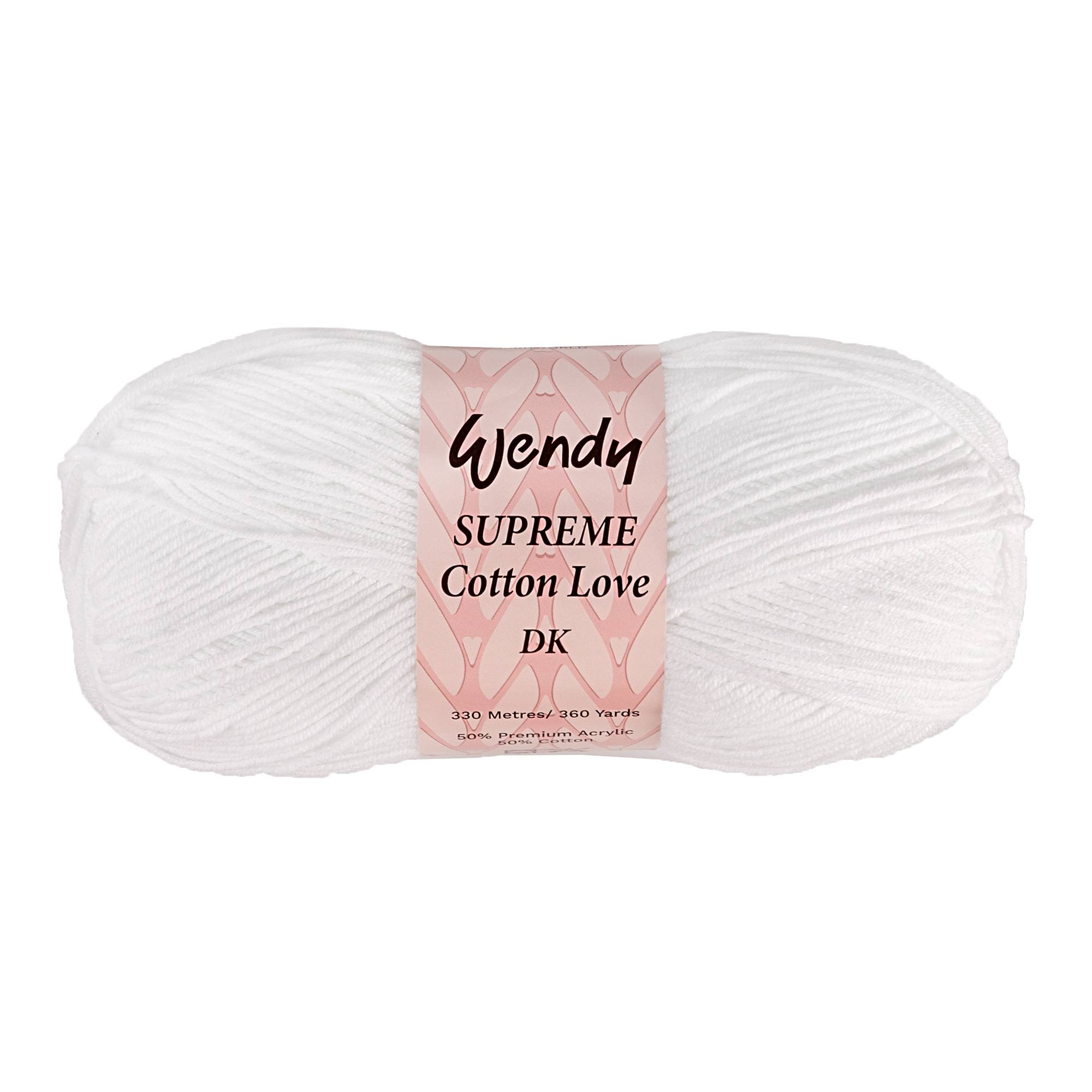 Wendy White Supreme Cotton Love DK Yarn 100g