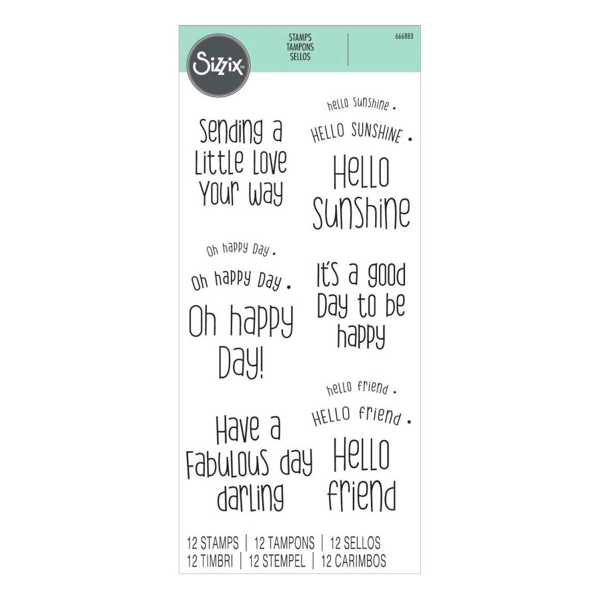 Sizzix Sending a Little Love Stamp Set 12 Pieces