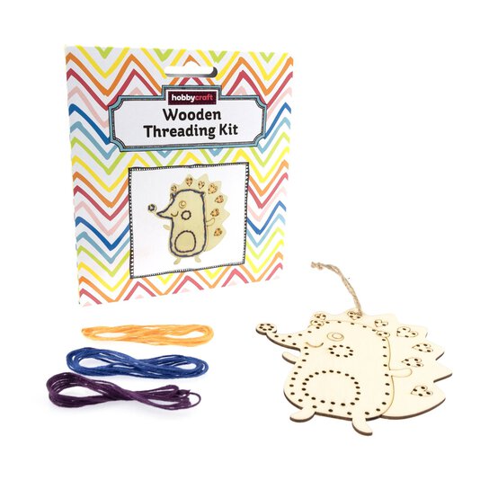 Hedgehog Wooden Threading Kit