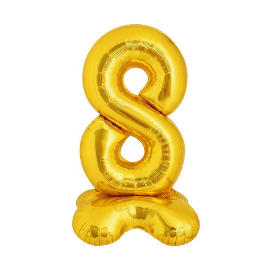 Standing Gold Number 8 Balloon 1m