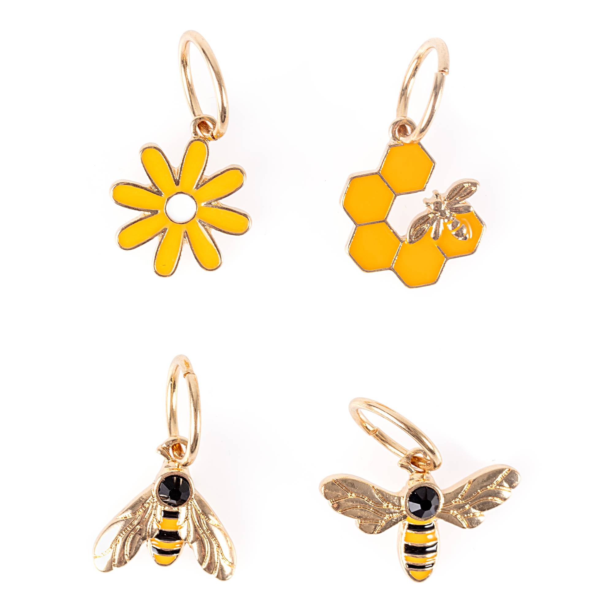 Bee Stitch Marker Charms 4 Pack