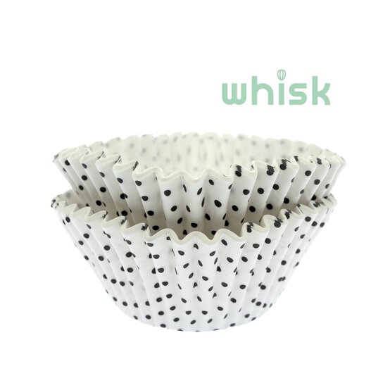 Whisk Black and White Dot Cupcake Cases 50 Pack
