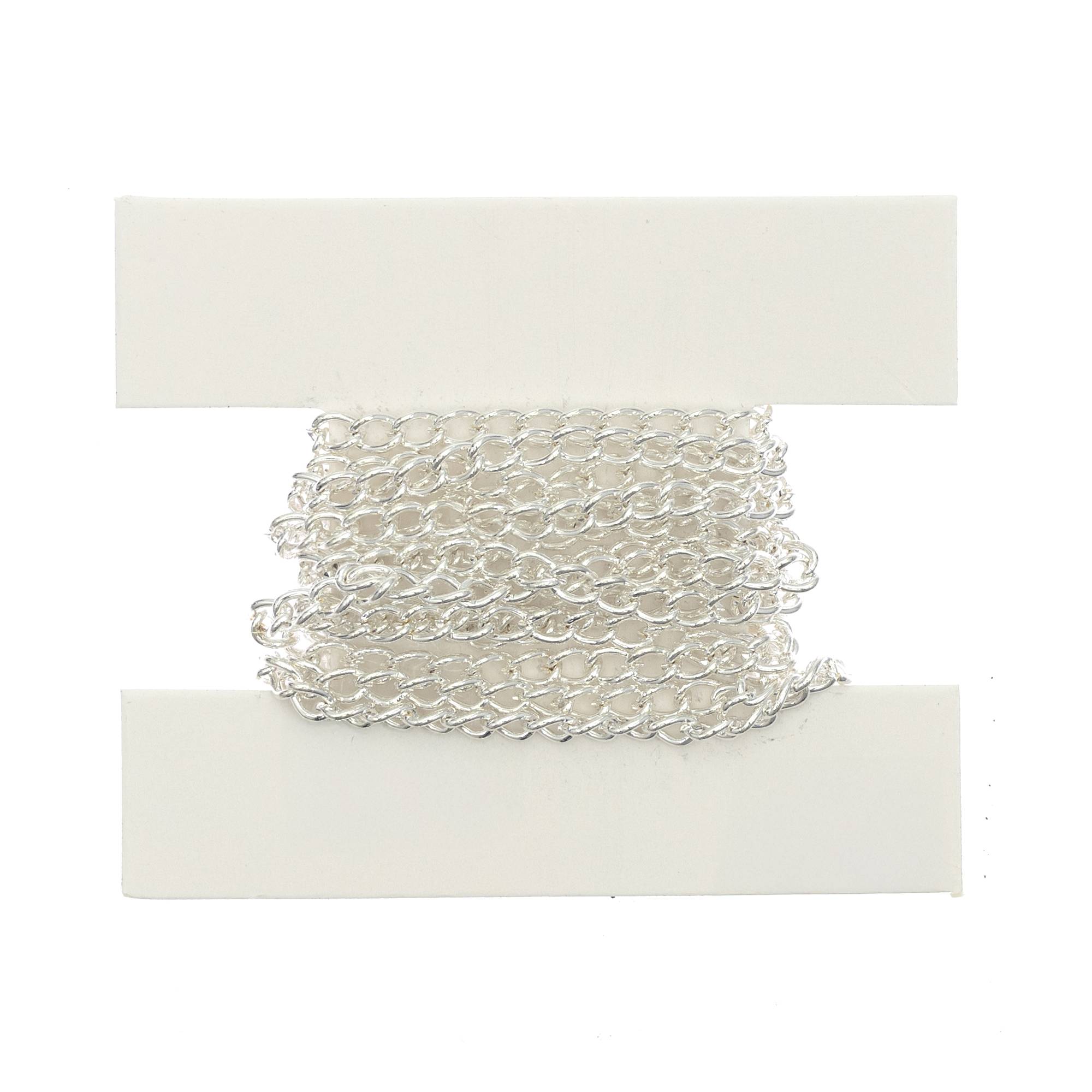Silver Plated Light Curb Chain 3mm x 1m